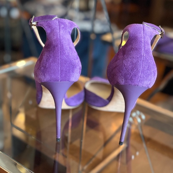 Jimmy Choo Lucy 100 / 38 Suede 153 BOHO Purple - Picture 5 of 9